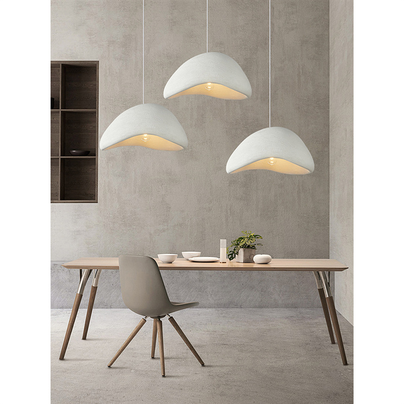 Wabi-sabi style chandelier creative personality bar restaurant lamp three-head clothing store bed and breakfast cream style led study lamps
