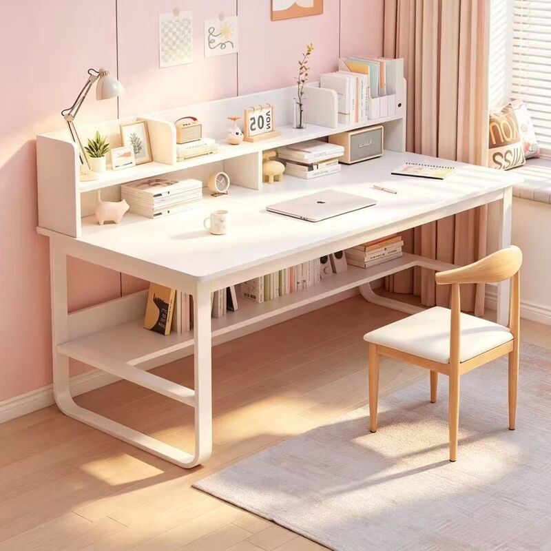 Desk and bookshelf integrated desktop computer table, simple home office small desk, study table for students, writing desk Desk and bookshelf integrated desktop computer table, simple home office small desk, study table for students, writing desk