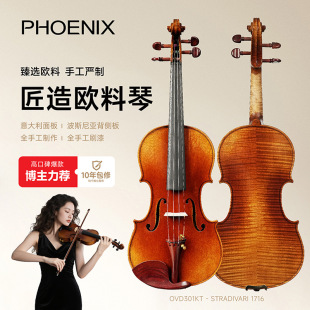 Phoenix Handmade Violin Pattern 4A Tiger Pattern Maple Classy Musical Instrument Professional Performance Performance Classy Handmade