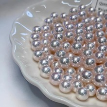 仿海水淡水akoya日本曼塔玫瑰天女玻璃裸珠散珠正圆小珍珠diy饰品