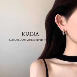 精致小巧锆石纯银针女圈圈耳钉2025新爆款轻奢高级感耳环绝美耳饰