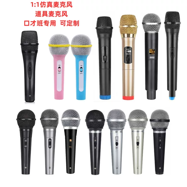 Microphone Props Simulate a Small Reporter Interviewing Kidsren with a Fake Singing Model Eloquence Class Small Host Microphone