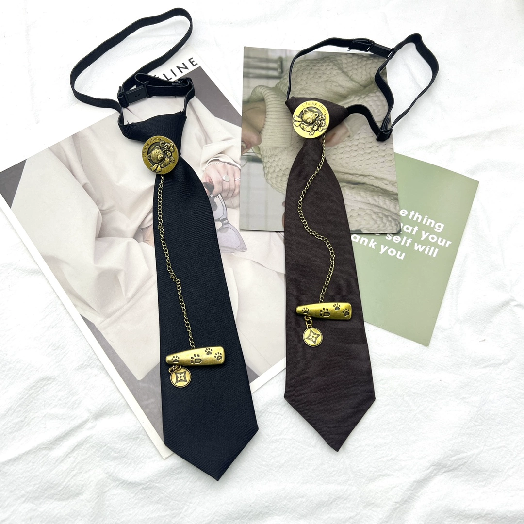 Ретро кофе бронзовая tie, металлическая цепь, универсальная булавка, с маленькими медведями