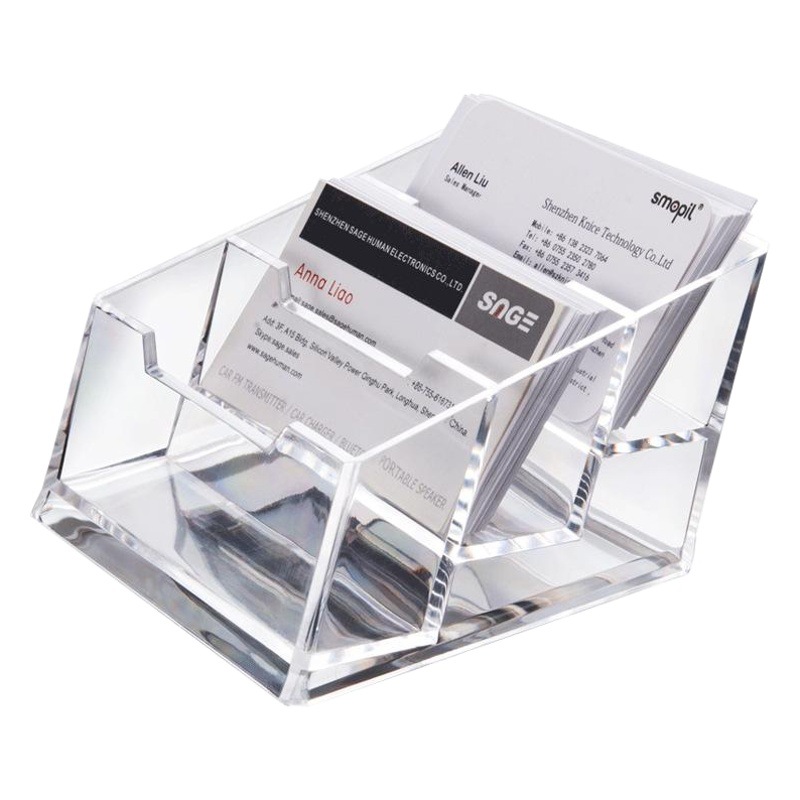 Transparente de una sola capa de plástico asiento de la tarjeta de exposición de escritorio de negocios simple doble capa de tres capas titular de la tarjeta