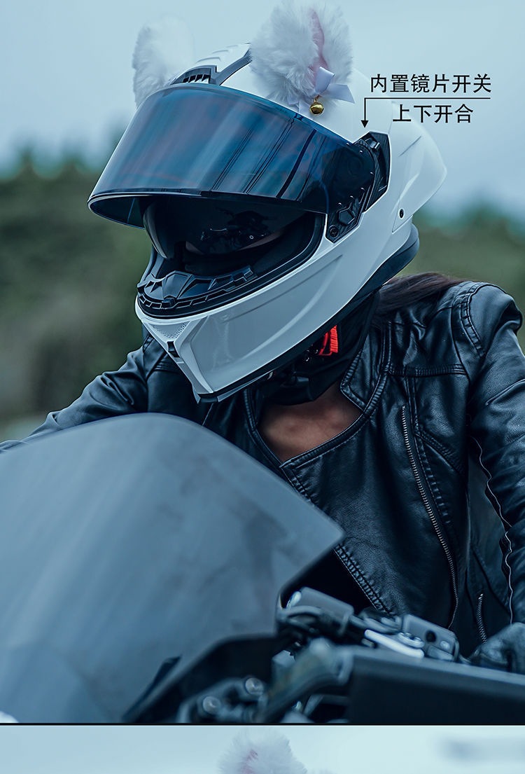 Motorcycle Helmet Full Face Bluetooth 3C Certified High Value Cat Ear
