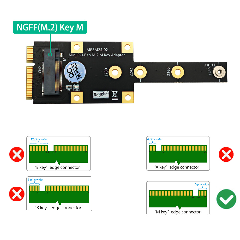 New Version M.2 NGFF Key B M To Key M Adapter For PCI-E Bus SSD Supports 2242 2260 2280 Type M 2 Key M Ssd Dimension New Version M.2 NGFF Key B M To Key M Adapter For PCI-E Bus SSD Supports 2242 2260 2280 Type M 2 Key M Ssd Dimension