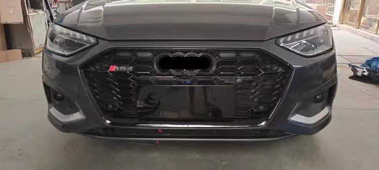 Applicable to 2020-2024 Audi A4 modified RS4 middle net A4 B9.5 upgrade S4 front bar grille honeycomb grid