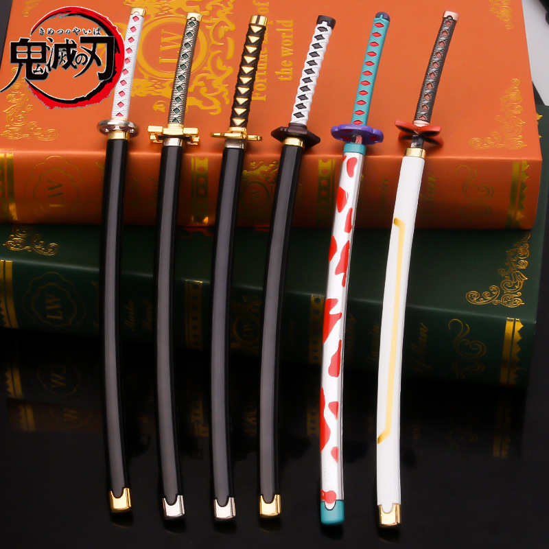 Ghost Blade japonés rueda cuchillo columna de roca columna de insectos columna de carbón Zhilang columna de sonido Xia columna con vaina de aleación modelo de arma decoración 25CM