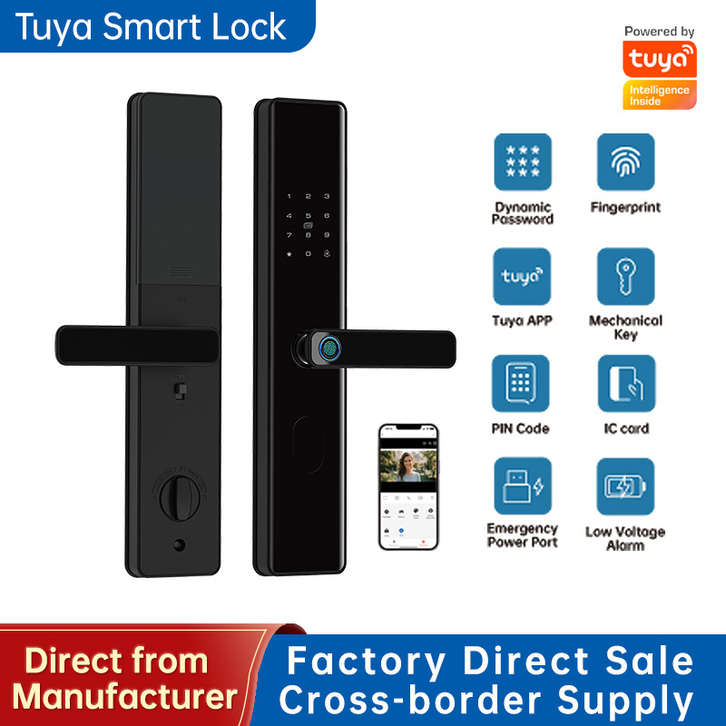 wifi tuya app remote unlocking battery fingerprint door lock