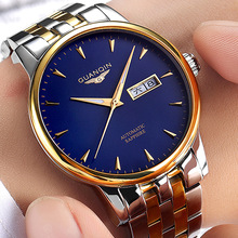 冠琴16058时尚夜光日历手表 男士镂空全自动机械表品牌防水表可以