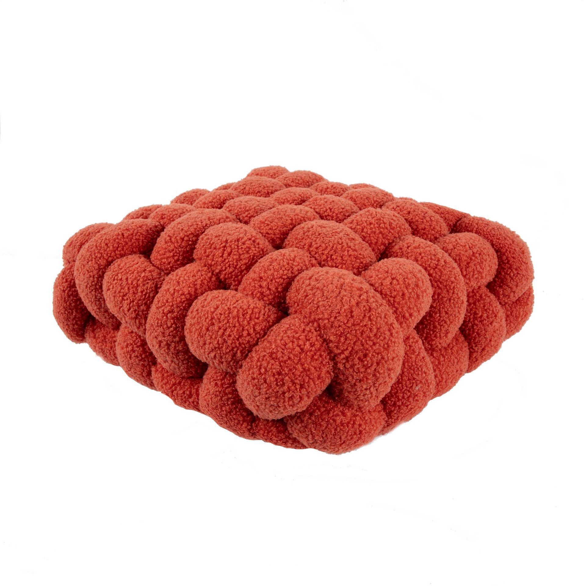 Cojín cuadrado de cachemira trenzado para silla, respaldo de sofá, almohada de felpa, cojín decorativo para ventana salediza