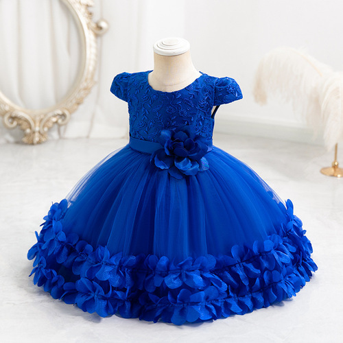 Children's performance dress lace princess skirt holiday ball gown chiffon dress first birthday dress performance costume