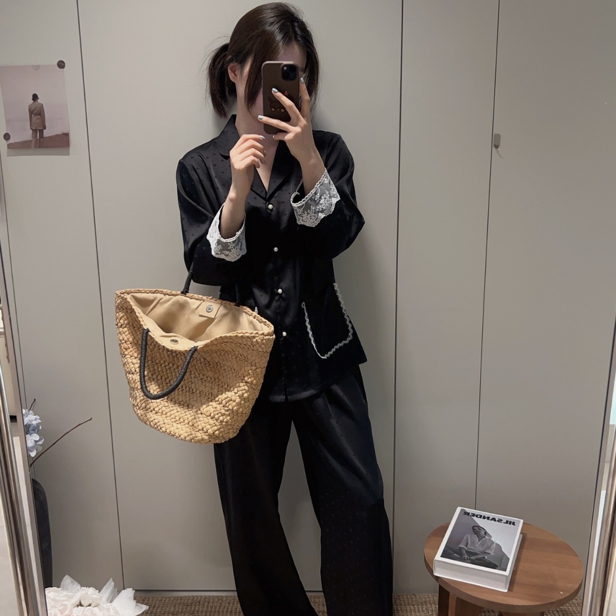 SX003【古偶莉莉丝】法式高级感睡衣女春秋新款韩版气质爱心提花