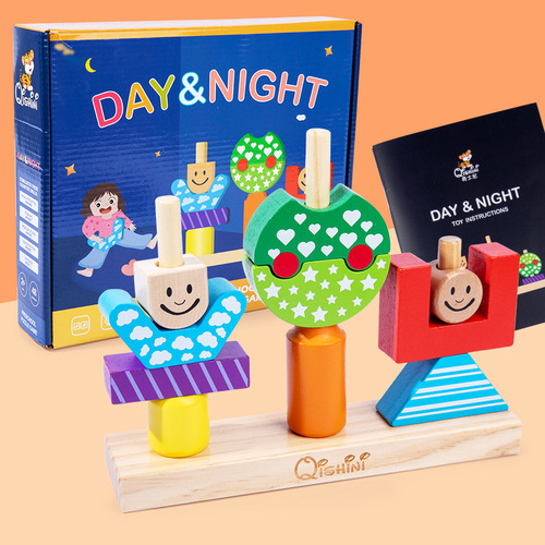 Day and night building blocks bunny magic box nut disassembly car assembly nut combination early education children's truck toy