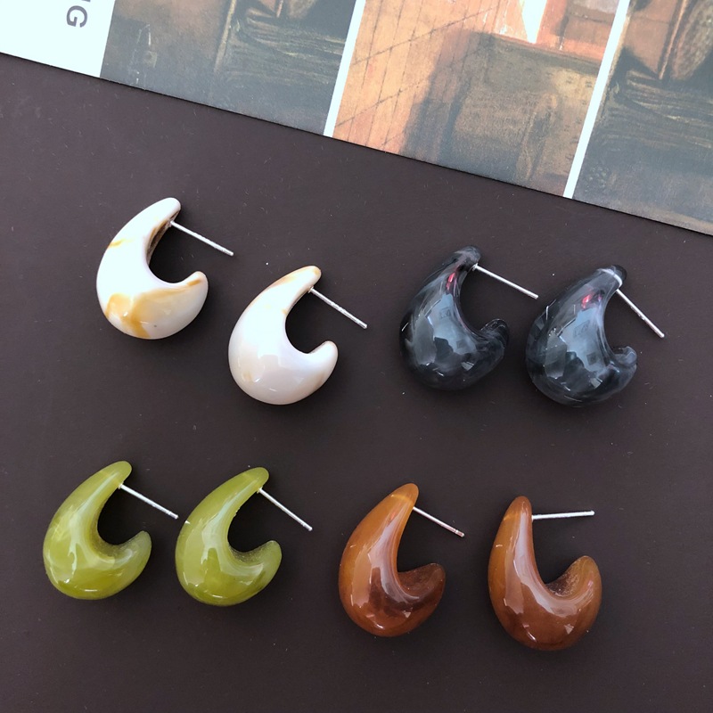 Resin Small Snail Shape Earrings display picture 1