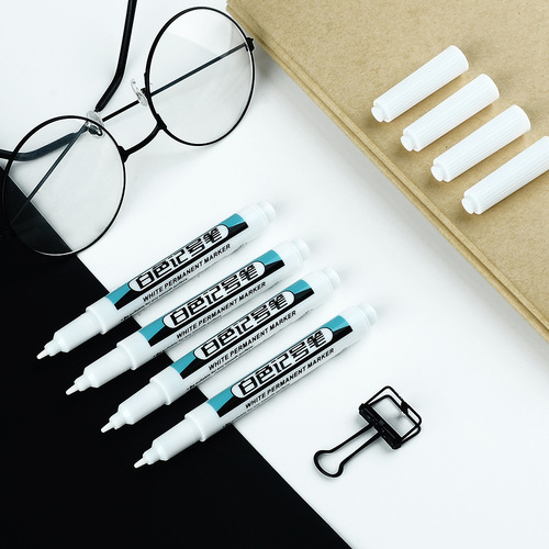 Yamak 226 White Oil-Based Marker Pen — Fade-Resistant for Painting, Greeting Cards, Writing, and Graffiti on Car Tires
