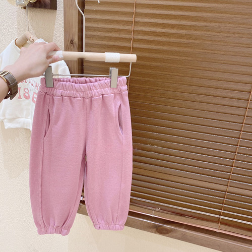 Little Girl Spring and Autumn Set 2024 New Arrival Korean Style Children's Clothing Korean Style Fashion Loose Letter Print Long Sleeve Top and Pants