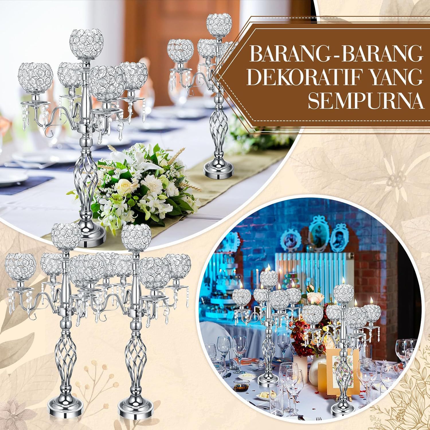 Candelaria de hierro forjado, props de boda, candelabro de metal, estantes de flores, adornos de boda, mesa de comedor, candelabro de cinco cabezas, adornos de artesanía