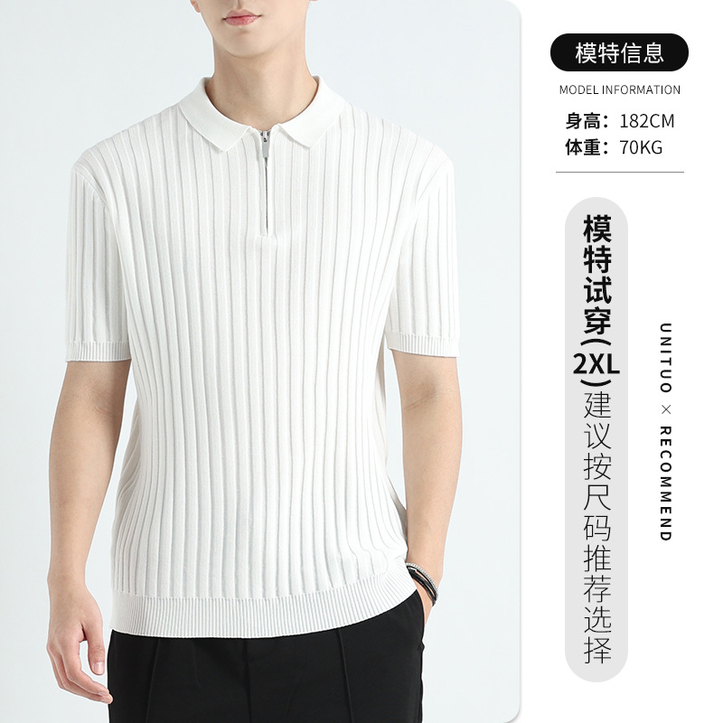Camiseta de polo de hombre de alto nivel de seda de hielo secado rápido ropa de hombre Casual Paul sensación camiseta de polo de mangas cortas sensación de hielo hombre