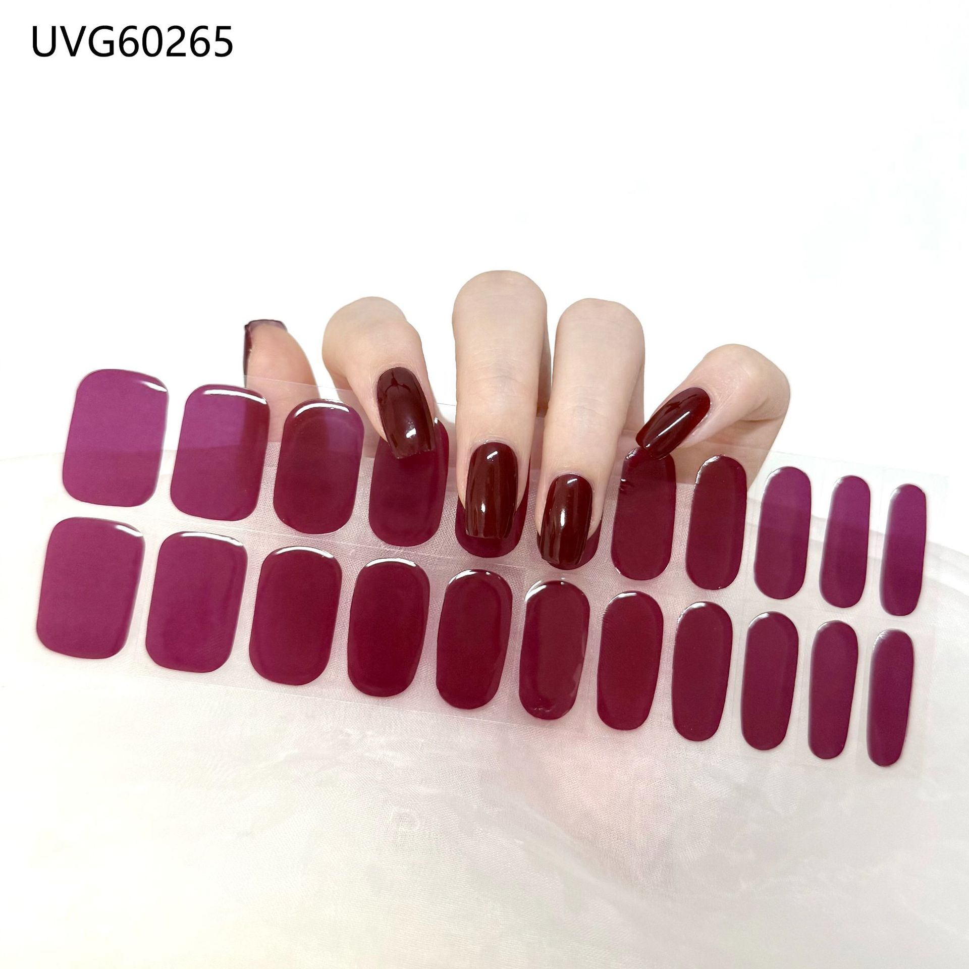Pegatinas de uñas de gel UV transparentes efecto hielo, semicuradas, con lámina dorada, fototerapia, efecto película de aceite