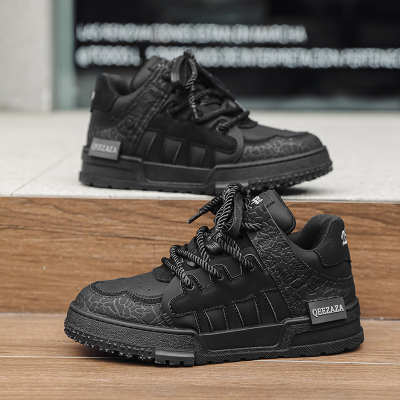 6109 male 6110 female plum blossom board 36-44 niche couple style high street American black samurai bread shoes_voghion.com