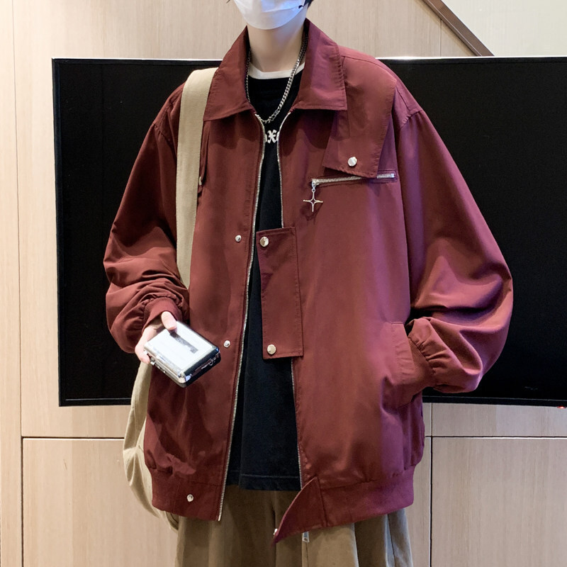 Spring and Autumn American-Style Vibe Workwear Jacket for Men, Loose and Cool Design, Trendy Brand Couple's Bomber Jacket Spring and Autumn American-Style Vibe Workwear Jacket for Men, Loose and Cool Design, Trendy Brand Couple's Bomber Jacket