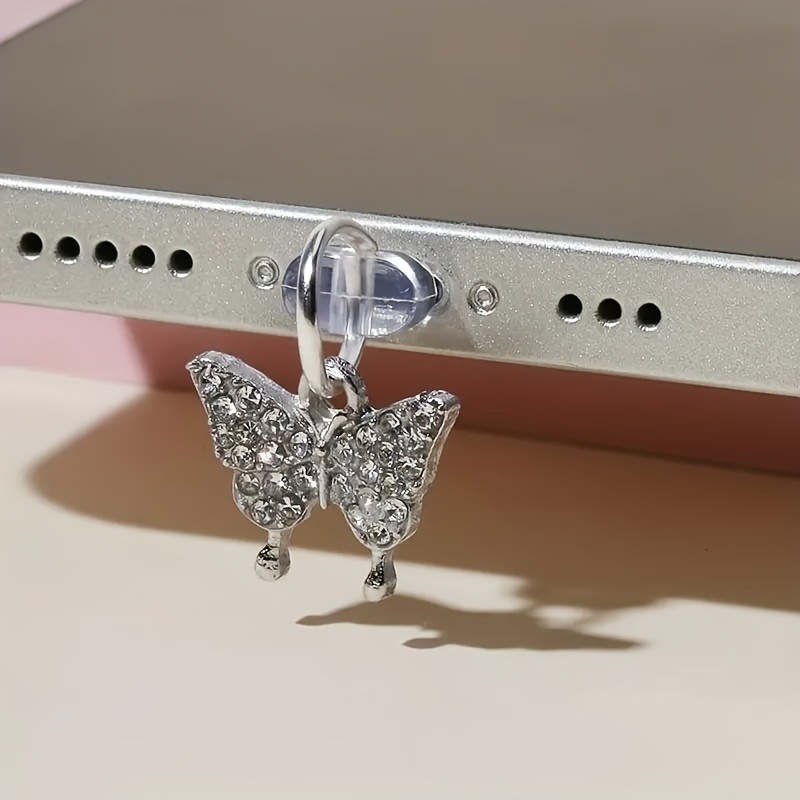 Elegant Butterfly Metal Phone Dust Plug IOS Phone/Type-C/Android…