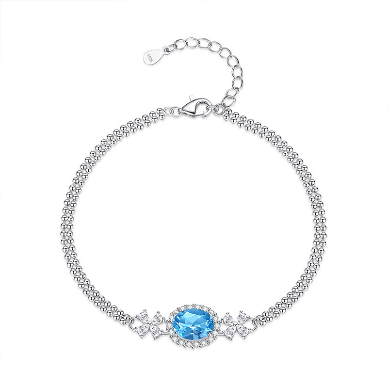 Alta calidad sin decoloración S925 plata esterlina topacio natural amatista amarilla tesoro color pulsera pulsera joyería al por mayor