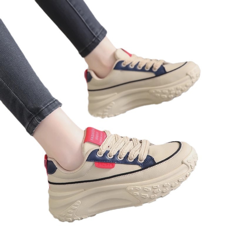 Zapatos de mujer de bizcocho de todo fósforo, zapatos de alta gama, 2024 nuevos zapatos de papá de fondo grueso para deportes de ocio