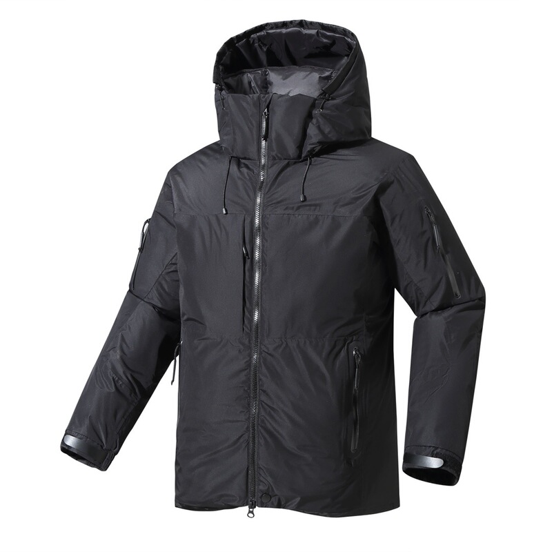 Autumn and winter men's tactical down jacket, waterproof and windproof hooded jacket, outdoor commuting warm coat, direct from the manufacturer