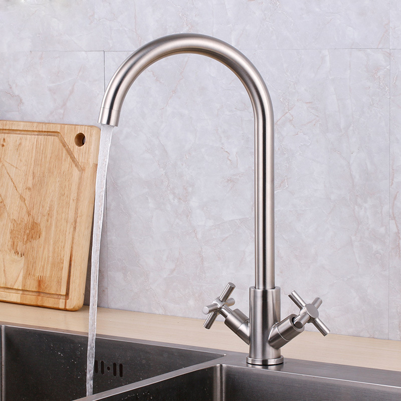 SUS304 stainless steel kitchen faucet, hot and cold, for washing vegetables, rotatable, healthy kitchen sink faucet, single hole SUS304 stainless steel kitchen faucet, hot and cold, for washing vegetables, rotatable, healthy kitchen sink faucet, single hole
