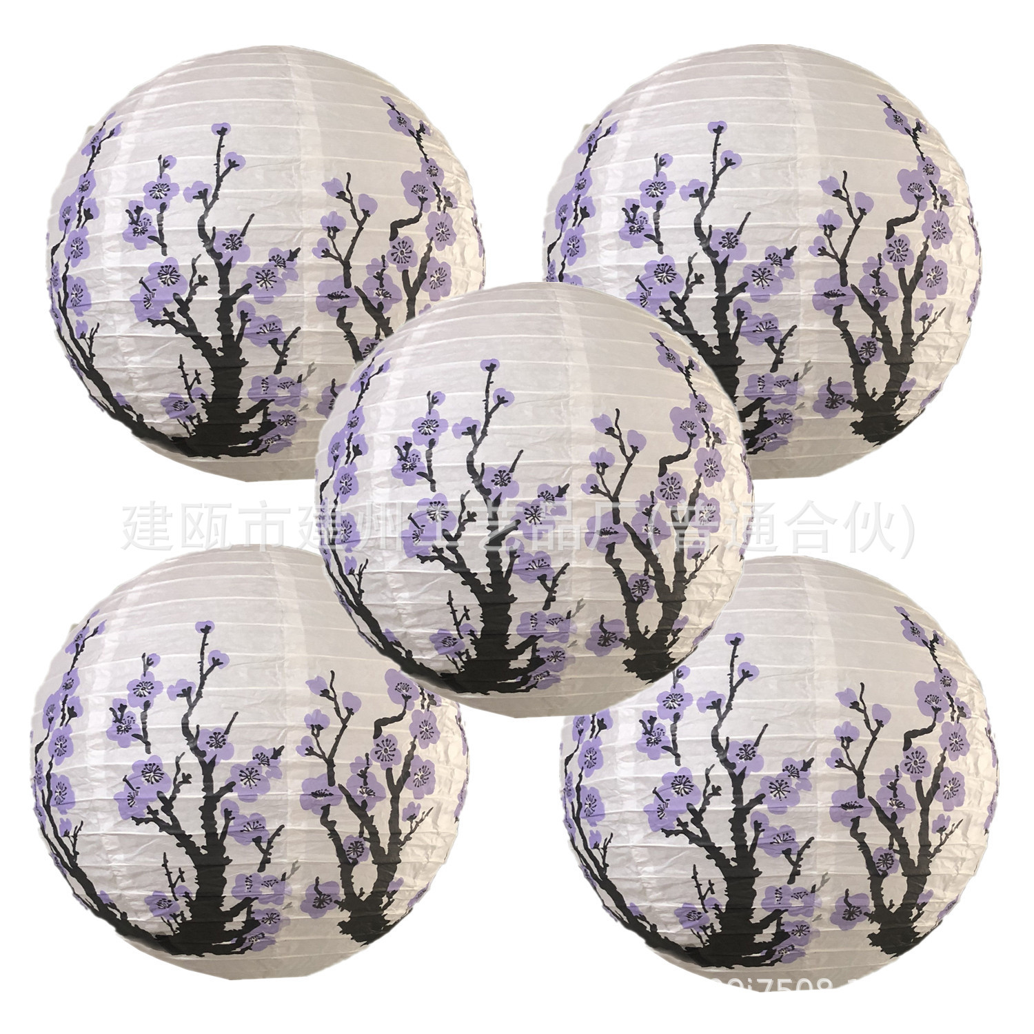 梅花灯笼5个组合-紫色