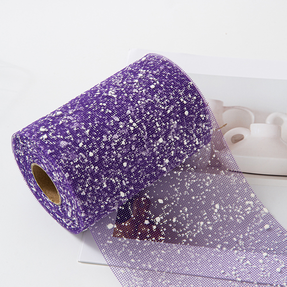 15cm de ancho de hilo de punto de nieve corto red floral rosa decoración manual envasado de hilo de malla material de papel de embalaje