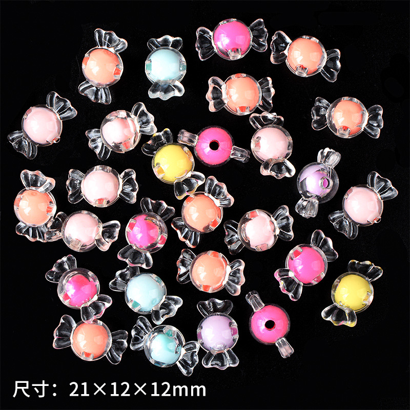 Transparent acrylic beads handmade