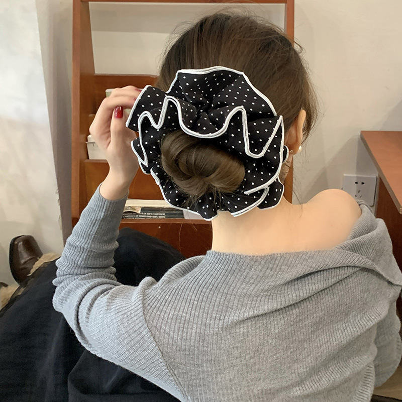 Temperamento suave punto de onda intestino grueso anillo de cabello tocado de cabello de primavera de 2025 sensación de alto nivel de caballo de cola de caballo