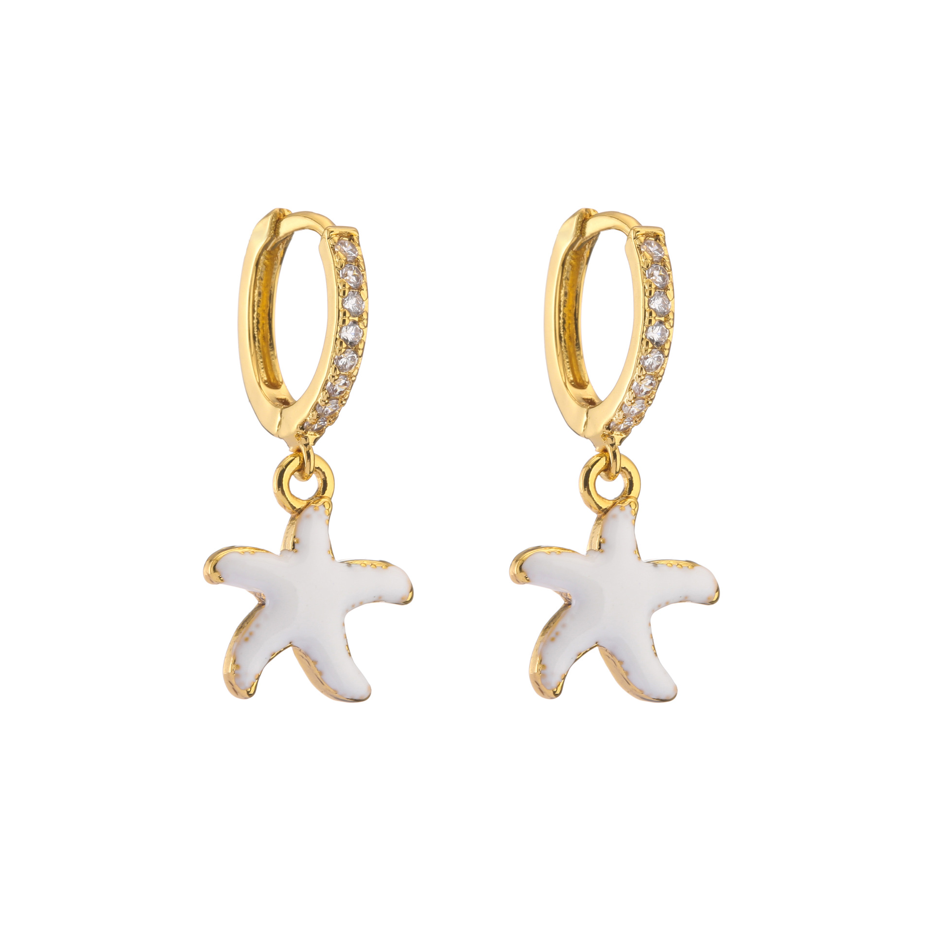 Retro Micro-inlaid Zircon Oil Drop Color Heart Starfish Lightning Earrings display picture 35