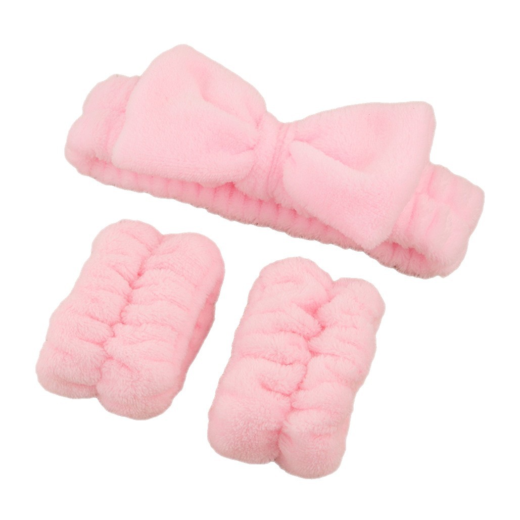 Coche de mujer transfronterizo arco de lavar la cara correa de pelo correa de muñeca impermeable de tres piezas conjunto de belleza de alta gama europea y americana