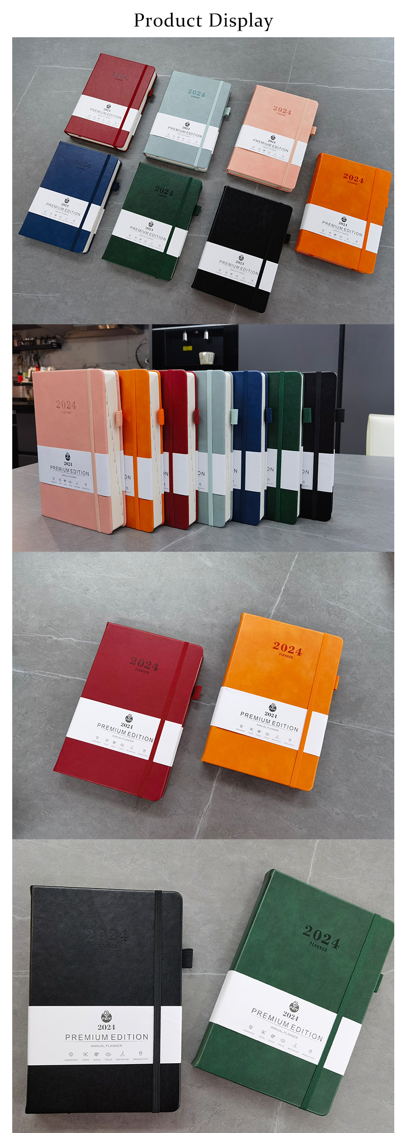 1 Piece Solid Color School Pu Leather Paper Preppy Style Notebook display picture 1