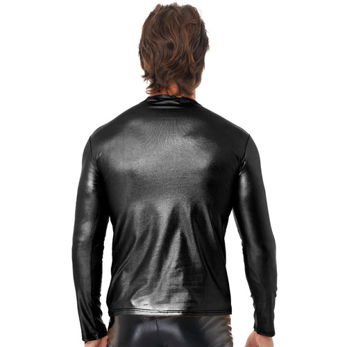 Wish-style fashion V-neck glossy long-sleeved T-shirt, colorful fashion bottoming shirt, 5XL