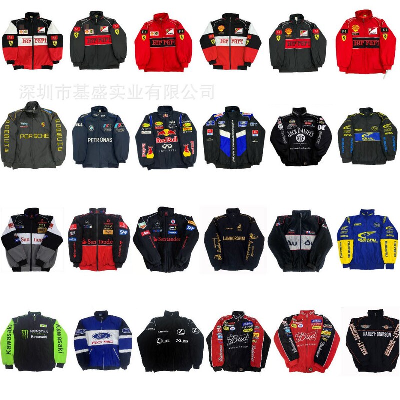 F1 Racing Suits, All Styles, Embroidered Racing Suits, College Style, Retro Style, Motorcycle Suits, Cycling Suits, Cotton Jackets, Custom-Made