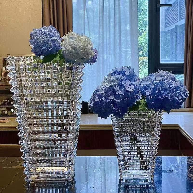 Living room dining table Nordic vase ornaments living room flower arrangement glass ins flower ware new crystal bright same style wholesale