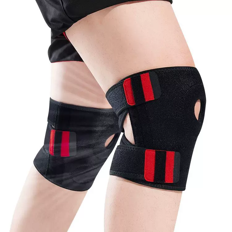 开放式护膝加压绑带深蹲跳绳运动支撑跑步骑行户外过膝登山