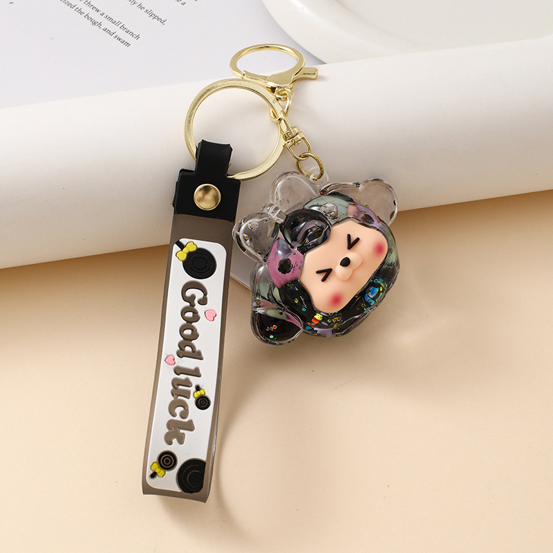 ネット赤アクリル小羊流砂瓶キーホルダーかわいいkiki置物公子包帯ストラッププレゼントキーホルダー|undefined