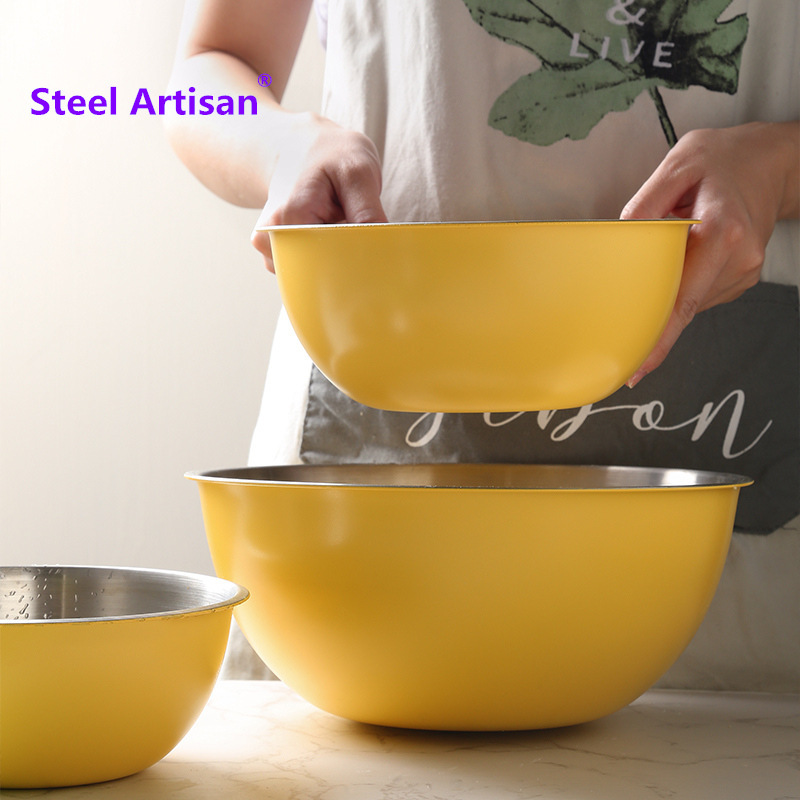 304 Stainless Steel Fruit Salad Bowl Kitchen Baking Egg Cooking Basin...