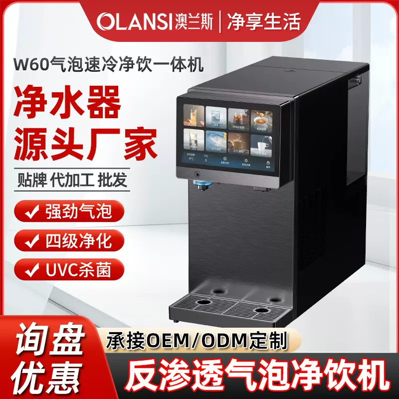 新款家用净水器直饮净饮机台式RO反渗透冰水气泡智能冷热净水机