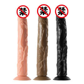 成人性用品工厂女用情趣直通实心假阳具手动款吸盘阳具B047批发