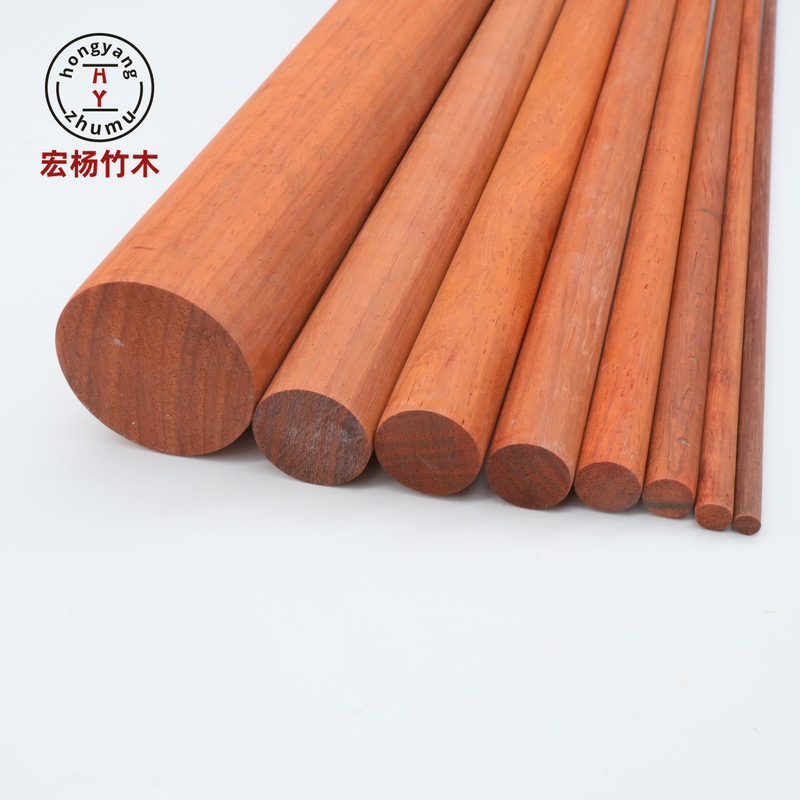 メーカー在庫あり 純木 レッドパール材 丸棒 装飾棒 DIY素材 丸棒 木製ハンガーロッド ヨガ棒 丸棒|undefined