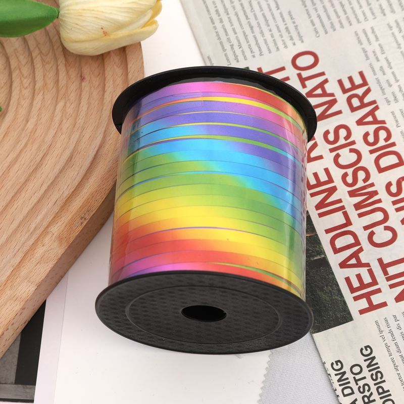 Decoración de fiesta de boda transfronteriza 500 yardas superficie brillante ajuste globo cinta cumpleaños bandera cordón