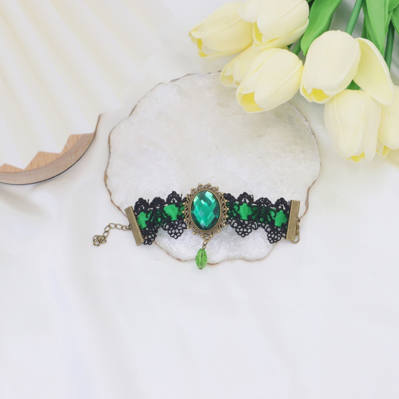 Cross-border para diseño misterioso collar de encaje de cristal de dama collar de diamante joyas de cadena de clavículas