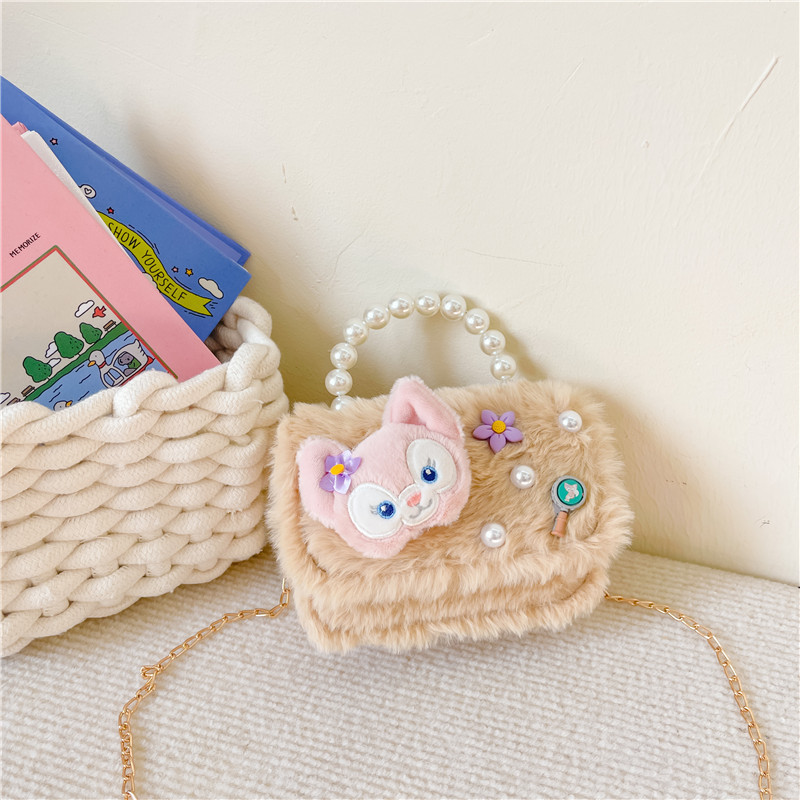 Chanel estilo princesa flor accesorios bolsa conejito bolso de hombro del niño Bolsa de felicitación de Año Nuevo estilo coreano bolsa de mensajero de los niños de dibujos animados